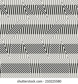 Monochrome Halftone Textured Zigzag Pattern