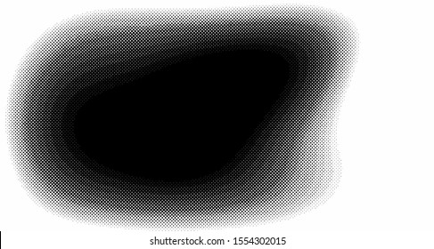 Monochrome halftone wave background. Curved gradient texture or pattern. Vertical gradient dots. Pop art texture. Vector illustration.