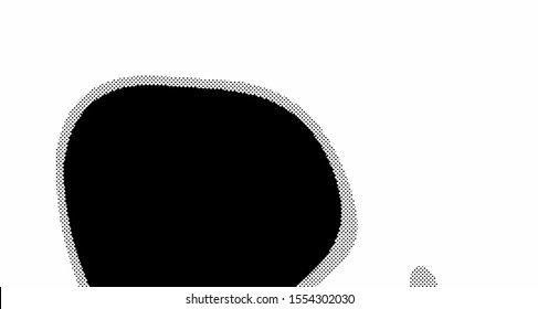 Monochrome halftone wave background. Curved gradient texture or pattern. Vertical gradient dots. Pop art texture. Vector illustration.