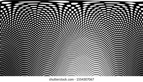 
Monochrome halftone wave background. Curved gradient texture or pattern. Vertical gradient dots. Pop art texture. Vector illustration.