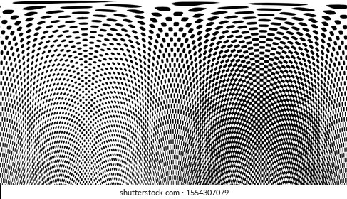 
Monochrome halftone wave background. Curved gradient texture or pattern. Vertical gradient dots. Pop art texture. Vector illustration.
