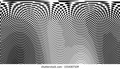 
Monochrome halftone wave background. Curved gradient texture or pattern. Vertical gradient dots. Pop art texture. Vector illustration.