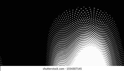 
Monochrome halftone wave background. Curved gradient texture or pattern. Vertical gradient dots. Pop art texture. Vector illustration.
