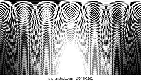
Monochrome halftone wave background. Curved gradient texture or pattern. Vertical gradient dots. Pop art texture. Vector illustration.