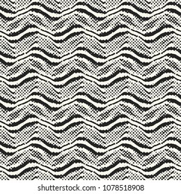 Monochrome Halftone Wave Textured Pattern