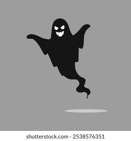 monochrome halloween ghost illustration, perfect for halloween themed design