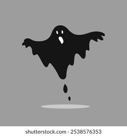 monochrome halloween ghost illustration, perfect for halloween themed design