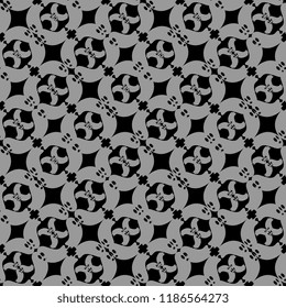 monochrome halloween pattern with flat design