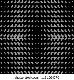 monochrome halloween pattern with flat design