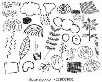 Monochrome hand drawing abstract object