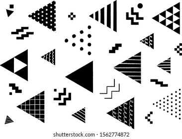 monochrome hand drawn geometric pattern, triangle
