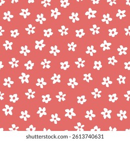 Monochrome hand drawn seamless floral pattern background. Vector