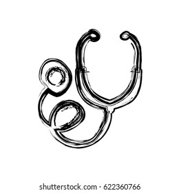 monochrome hand drawn sketch of stethoscope in spiral vector illustration