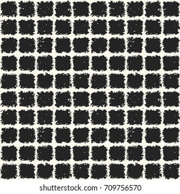 Monochrome Hand Drawn Windowpane Check Pattern