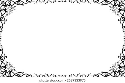 Monochrome hand-painted decorative frame set.