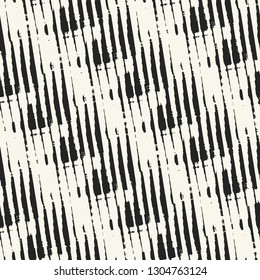 Monochrome Hatching Stroke Textured Subtle Chevron Graphic Motif. Seamless Pattern.
