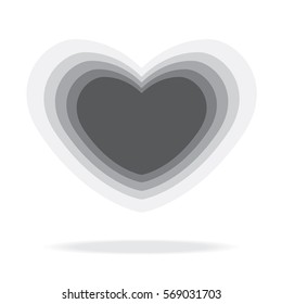monochrome heart shape icon vector, love symbol, Valentine's Day sign