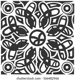 monochrome henna abstract lines background