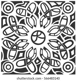 monochrome henna abstract lines background