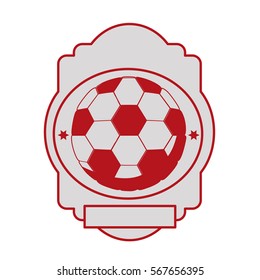 monochrome heraldic with soccer ball contour red