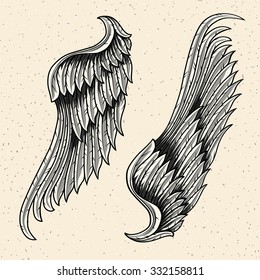 Monochrome heraldic wings