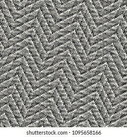 Monochrome Herringbone Motif Complexity Textured Background. Seamless Pattern.