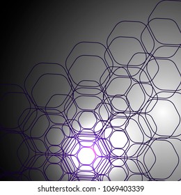 Monochrome hexagonal background. Stylish lattice vector.