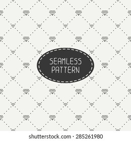 Monochrome hipster fashion geometric seamless pattern with diamond. Wrapping paper. Paper for scrapbook. Tiling. Vector illustration. Stylish graphic texture.