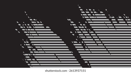 Monochrome Horizontal Lines with Distressed Edges for Striking Graphic Design Texture and Contemporary Artistic Expression in Minimalist Style Composition