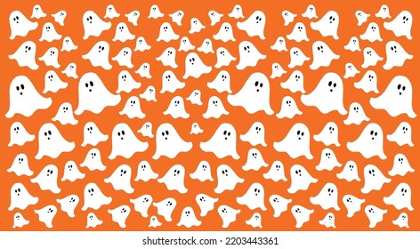 Monochrome Horror Lovely Ghost Shadow Orange Background For Hallowen