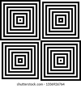 monochrome hypnotic squares