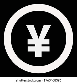 A monochrome icon about the Japanese currency, Yen