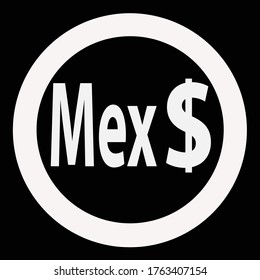 A monochrome icon about the Mexican currency, Peso