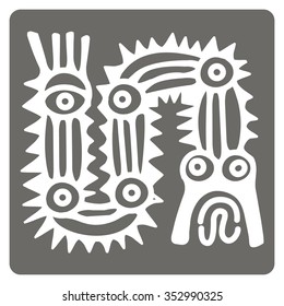 monochrome icon with American Indians art and ethnic ornaments for your design