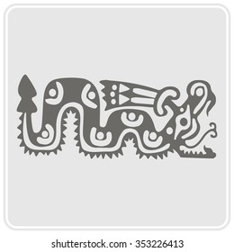 monochrome icon with American Indians art and ethnic ornaments for your design