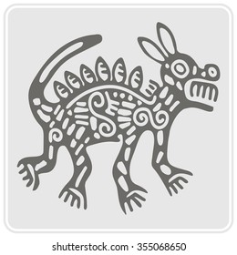 monochrome icon with American Indians art and ethnic ornaments for your design