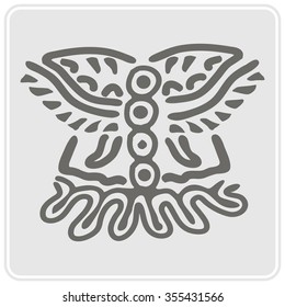 monochrome icon with American Indians art and ethnic ornaments for your design