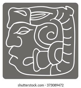 monochrome icon with American Indians relics dingbats characters for your design