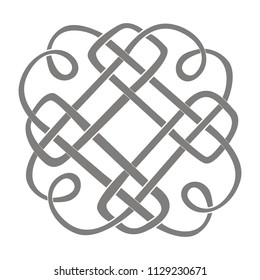 monochrome icon with Celtic art and ethnic ornaments for your design