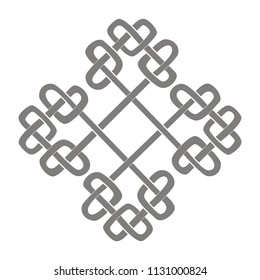 monochrome icon with Celtic art and ethnic ornaments for your design