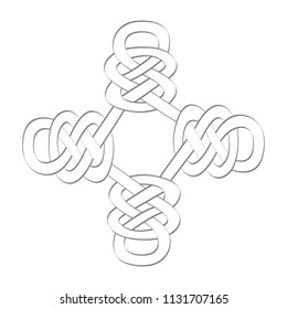 monochrome icon with Celtic art and ethnic ornaments for your design