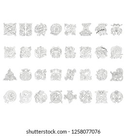 monochrome icon with Celtic art and ethnic ornaments for your design