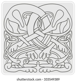 monochrome icon with celtic art and ethnic ornaments for your design