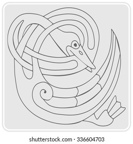 monochrome icon with Celtic art and ethnic ornaments for your design