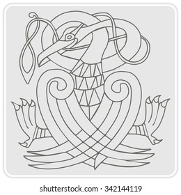monochrome icon with Celtic art and ethnic ornaments for your design