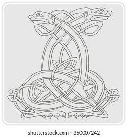 monochrome icon with Celtic art and ethnic ornaments for your design