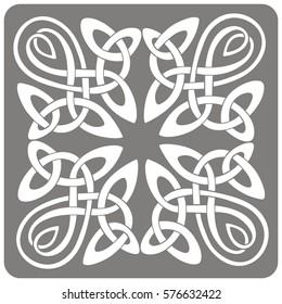 monochrome icon with Celtic art and ethnic ornaments for your design