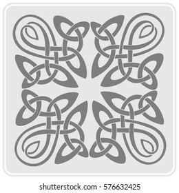 monochrome icon with Celtic art and ethnic ornaments for your design