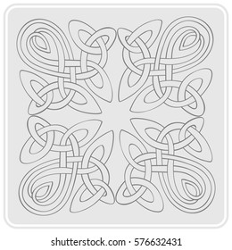 monochrome icon with Celtic art and ethnic ornaments for your design