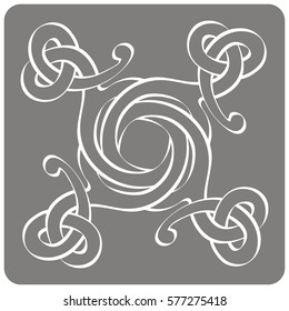 monochrome icon with Celtic art and ethnic ornaments for your design